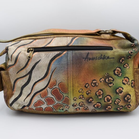 Vintage ANUSCHKA Hand-Painted Jungle Print Shoulder Bag - Picture 6 of 16